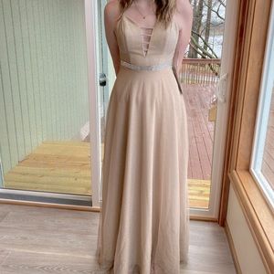 Formal dress, champagne color, size 7